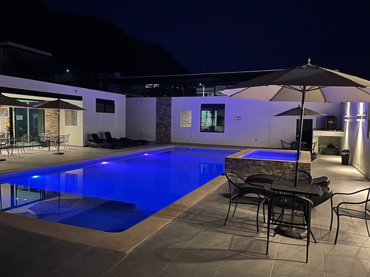 House in a condominium with heated pool and A/C
