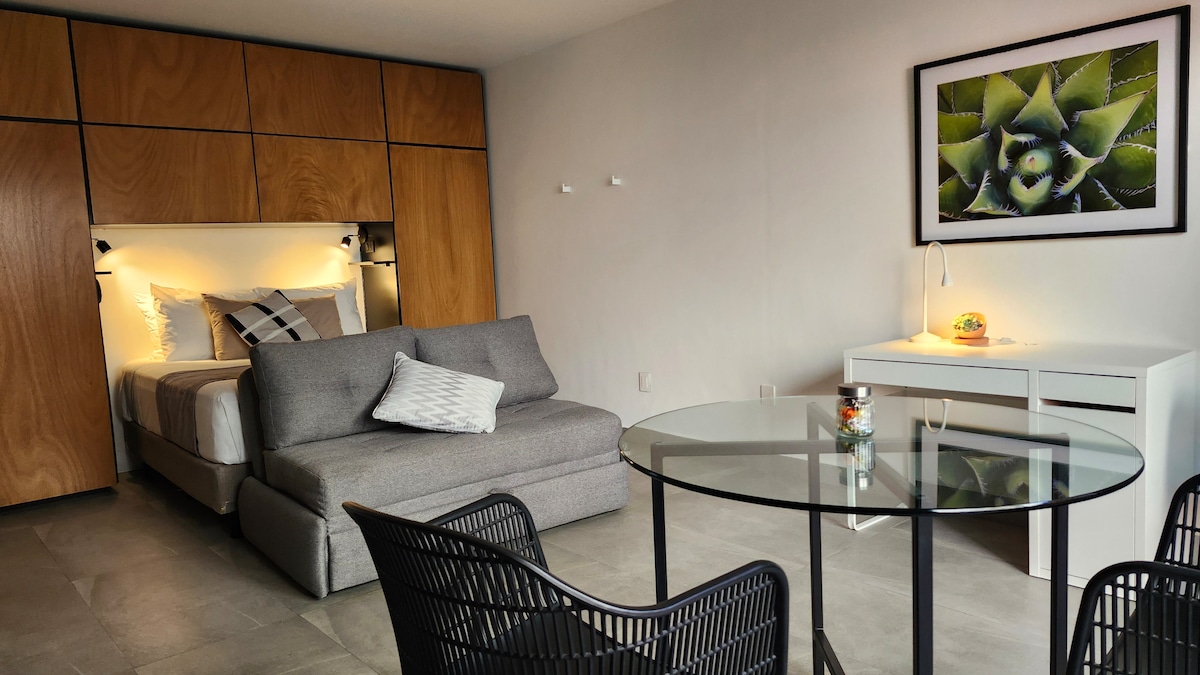 Designer Studio with Private Patio