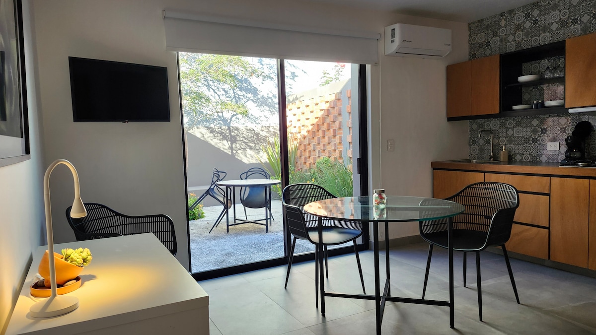 Designer Studio with Private Patio