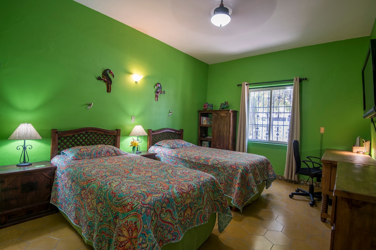 King bed, private ensuite, bathroom #1.