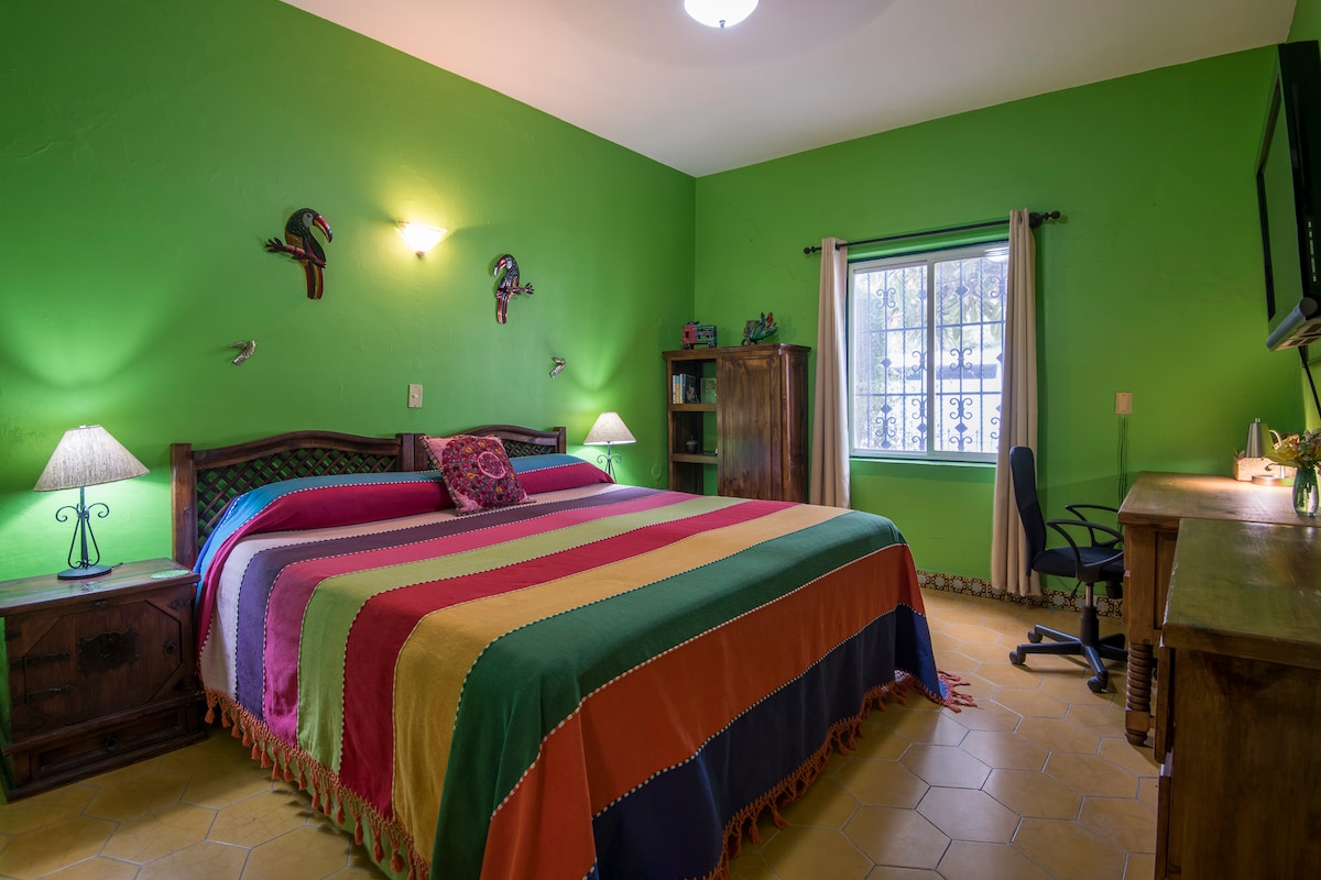 King bed, private ensuite, bathroom #1.